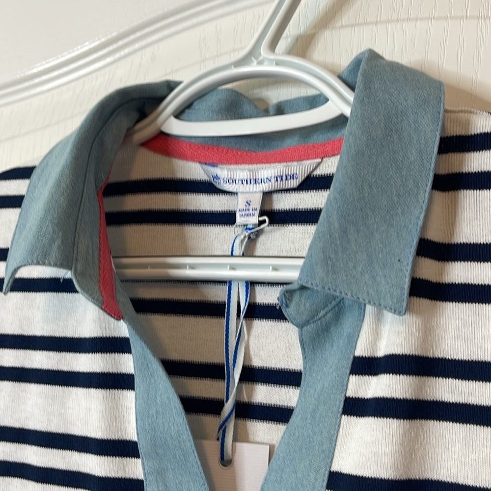 Southern Tide Carolina Stripe Shirt Dress Size Small - Picture 8 of 14
